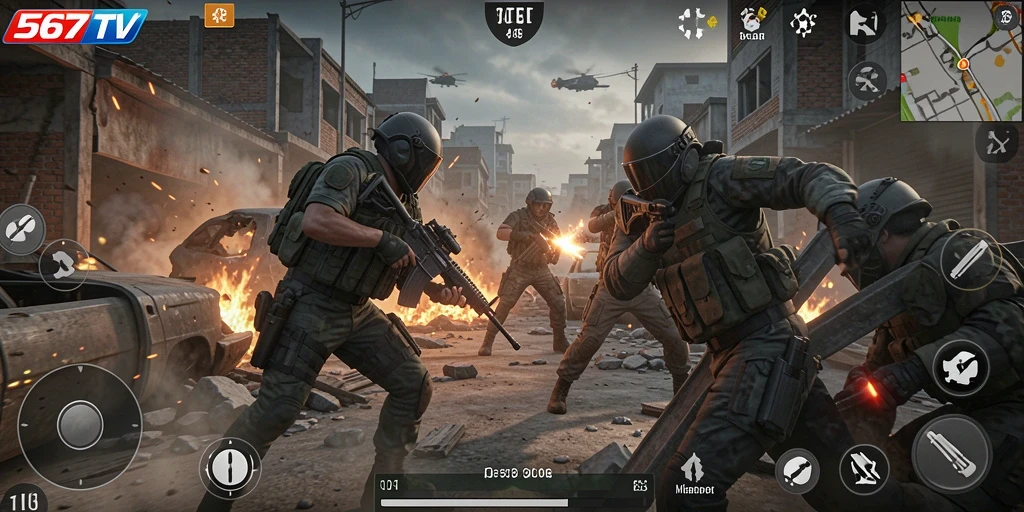 Tampilan gameplay TPS yang penuh aksi dalam 567TV.