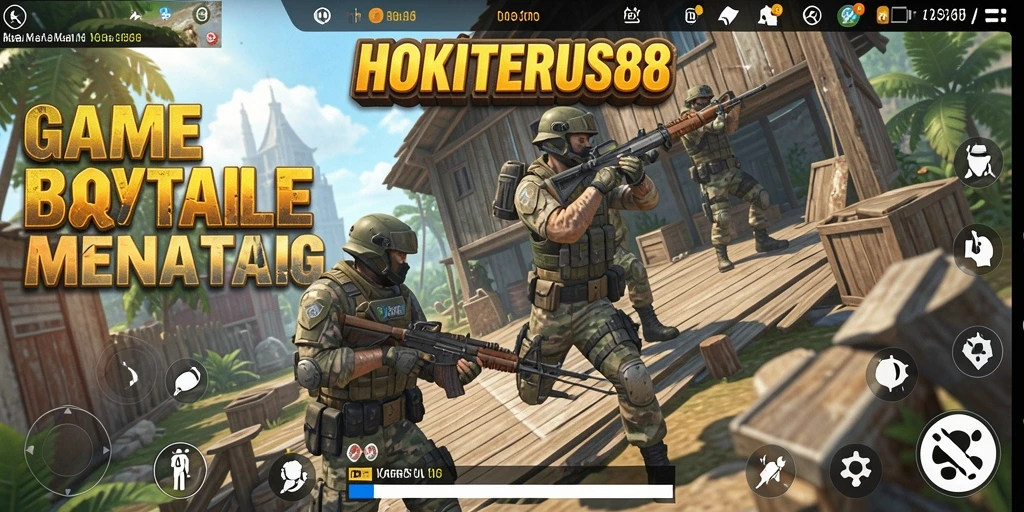 Gameplay intens HOKITERUS88 saat pertempuran Battle Royale.
