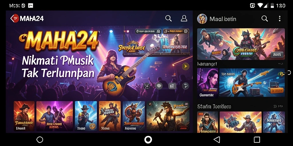 Screenshot gameplay MAHA24 menampilkan interaksi seru dengan musik.