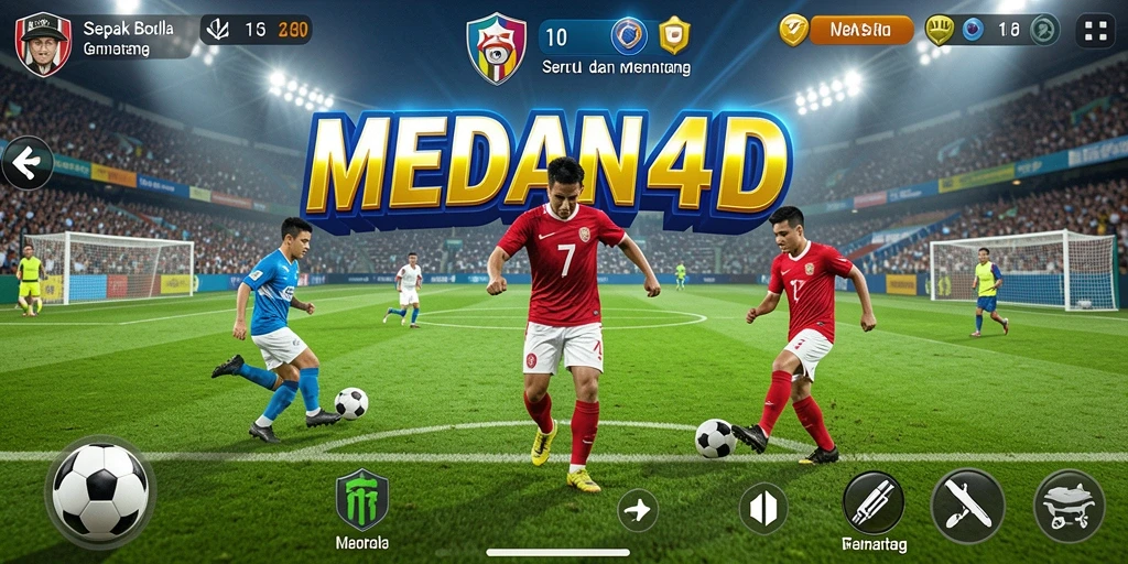 Tampilan seru dari permainan sepak bola yang mendebarkan.