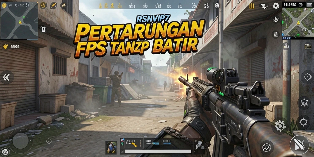 Screenshot gameplay RSNVIP7 dengan aksi tembak-menembak yang mendebarkan.