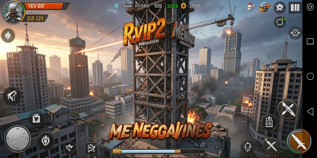 Tampilan aksi menegangkan dalam gameplay Tower Defense RVIP2.
