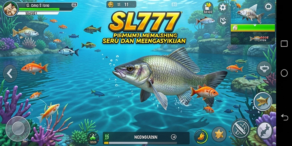 Tampilan gameplay SL777 yang menarik saat menangkap ikan.