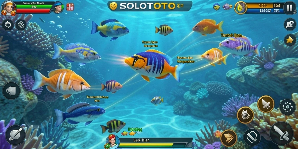 Tampilan menarik dari gameplay Tembak Ikan yang seru.